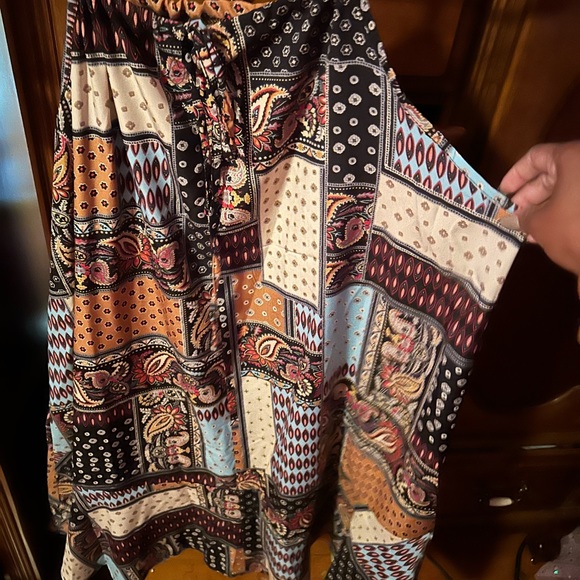 Plus Paisley And Patchwork Print Halter Dress - Picture 2 of 3